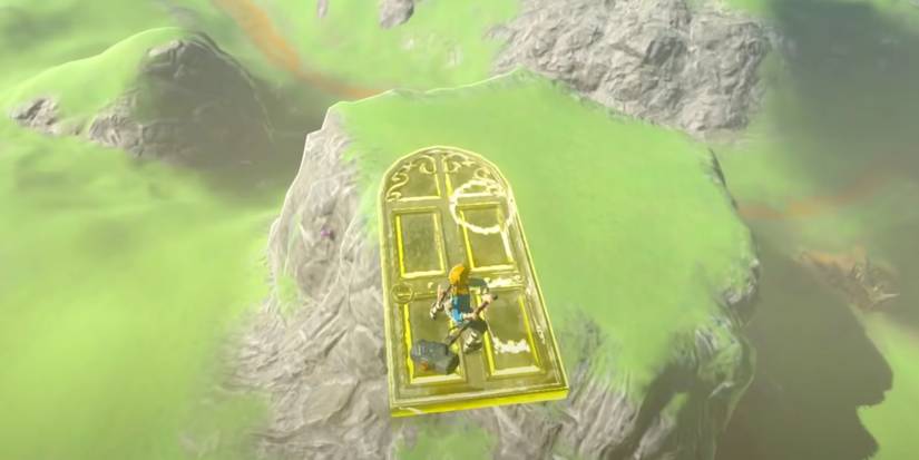 Link riding on a Stasis-launched platform in Breath of the Wild and using Stasis again in midair.