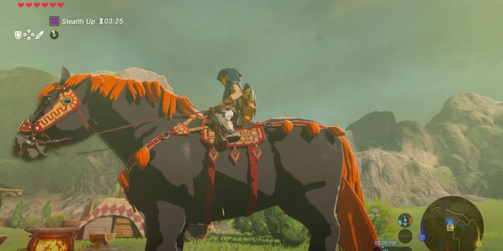 Link rides the Giant Horse.