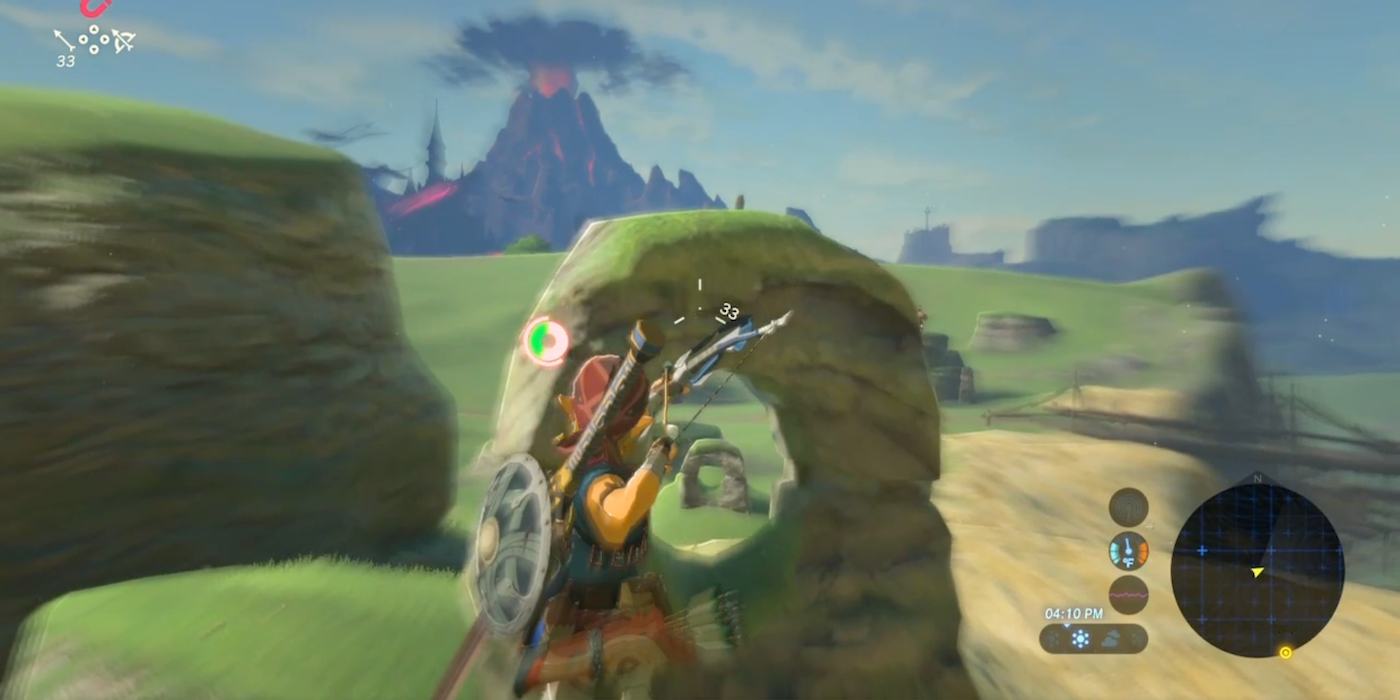 Zelda Breath of the Wild players makes stone ring bullseye