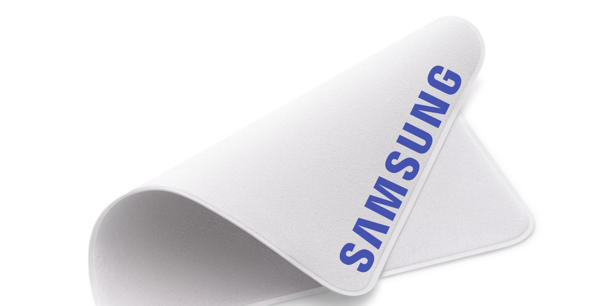 Apple's polishing cloth with a Samsung logo on it