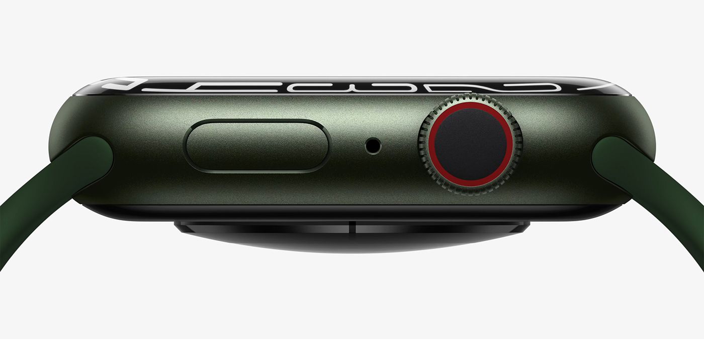 The side view of the Apple Watch Series 7.