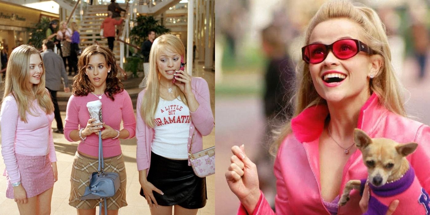 Split image of the cast of mean girls and Reese Witherspoon in Legally Blonde