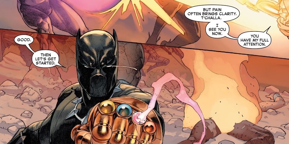 Black Panther using Infinity Gauntlet
