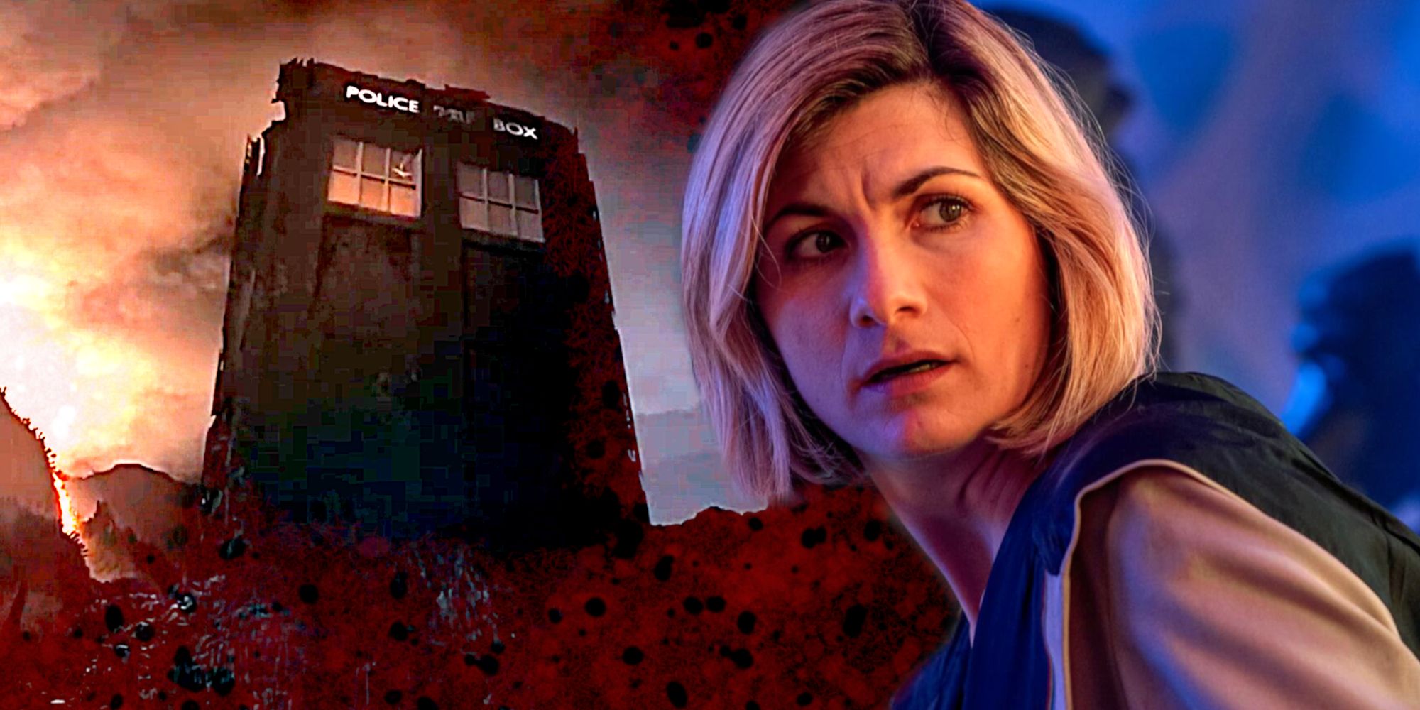 The Doctor Jodie Whittaker Beside A Dying Tardis