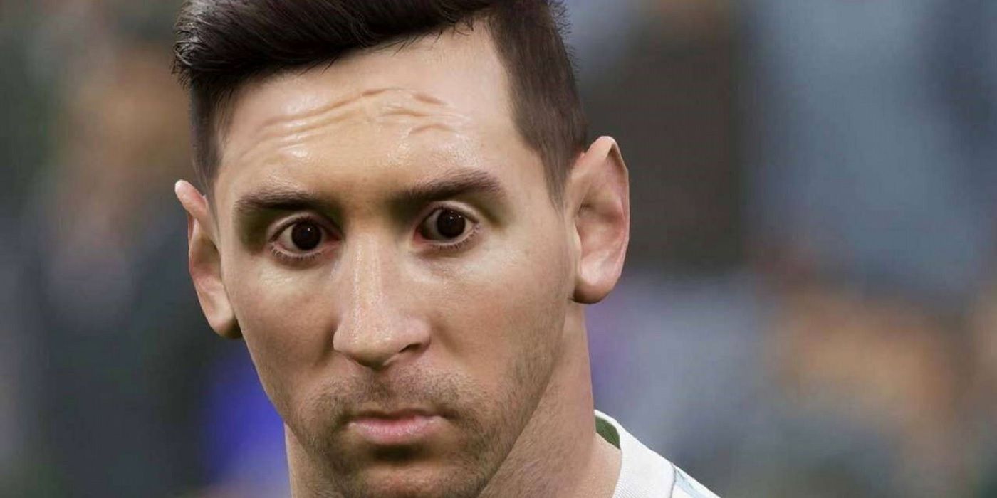 eFootball 2022 Lionel Messi facial expression