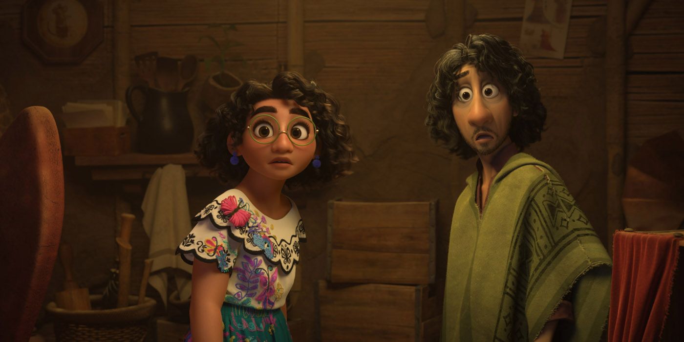 Mirabel &amp; Bruno looking curiously at the camera in Disney's Encanto.