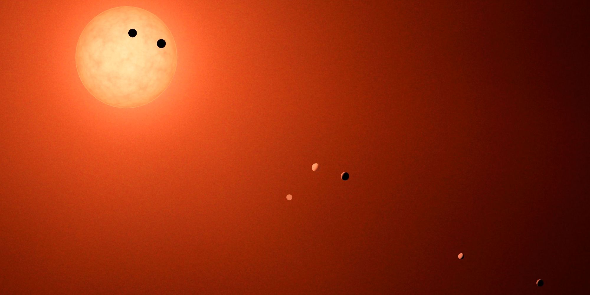 Artist concept of exoplanets found by ExoMiner