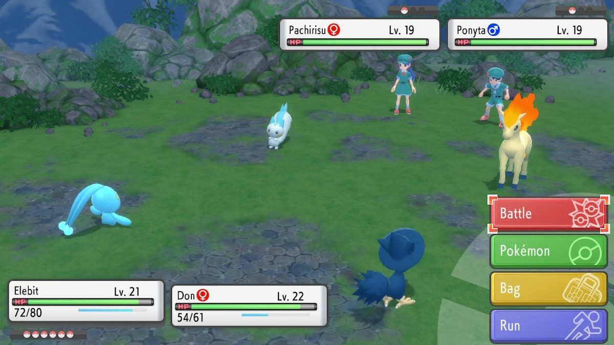 Pokémon BDSP Pachirisu Ponyta Battle