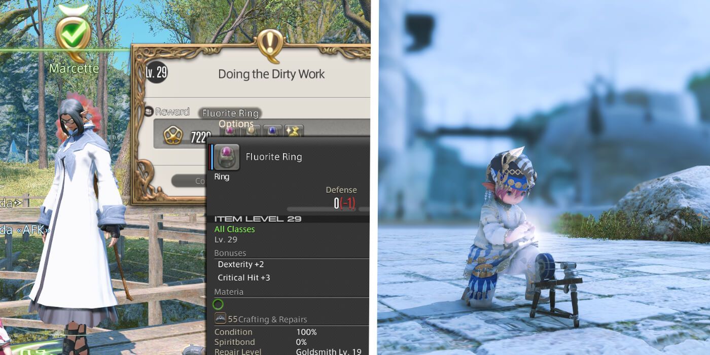 ffxiv fluorite ring quest and goldsmithing