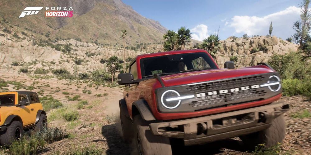 A Ford 25 Brocky Bronco offroad in Forza Horizon 5