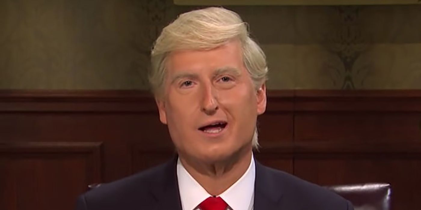 James Austin Johnson impersonating Donald Trump in a sketch on Saturday Night Live.