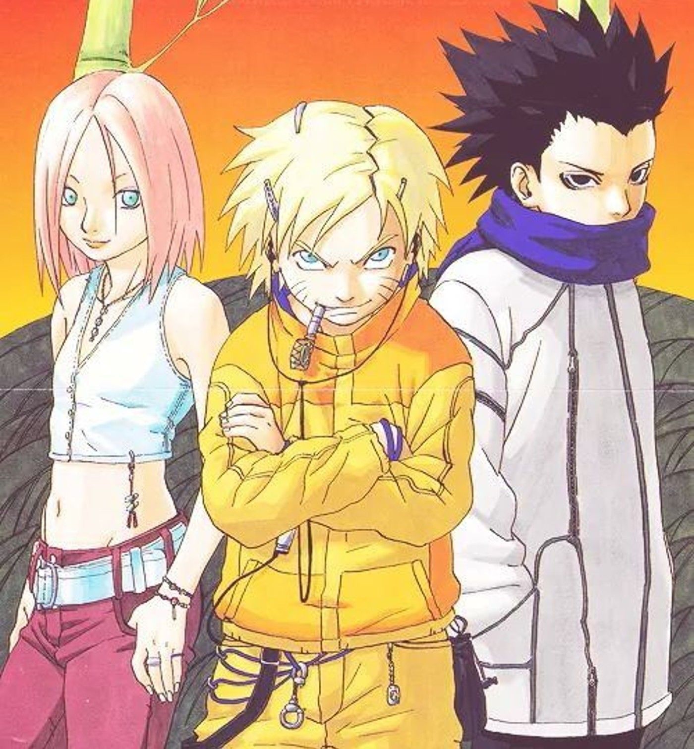 Naruto's team 7 sports an early 2000s look in strange concept art.