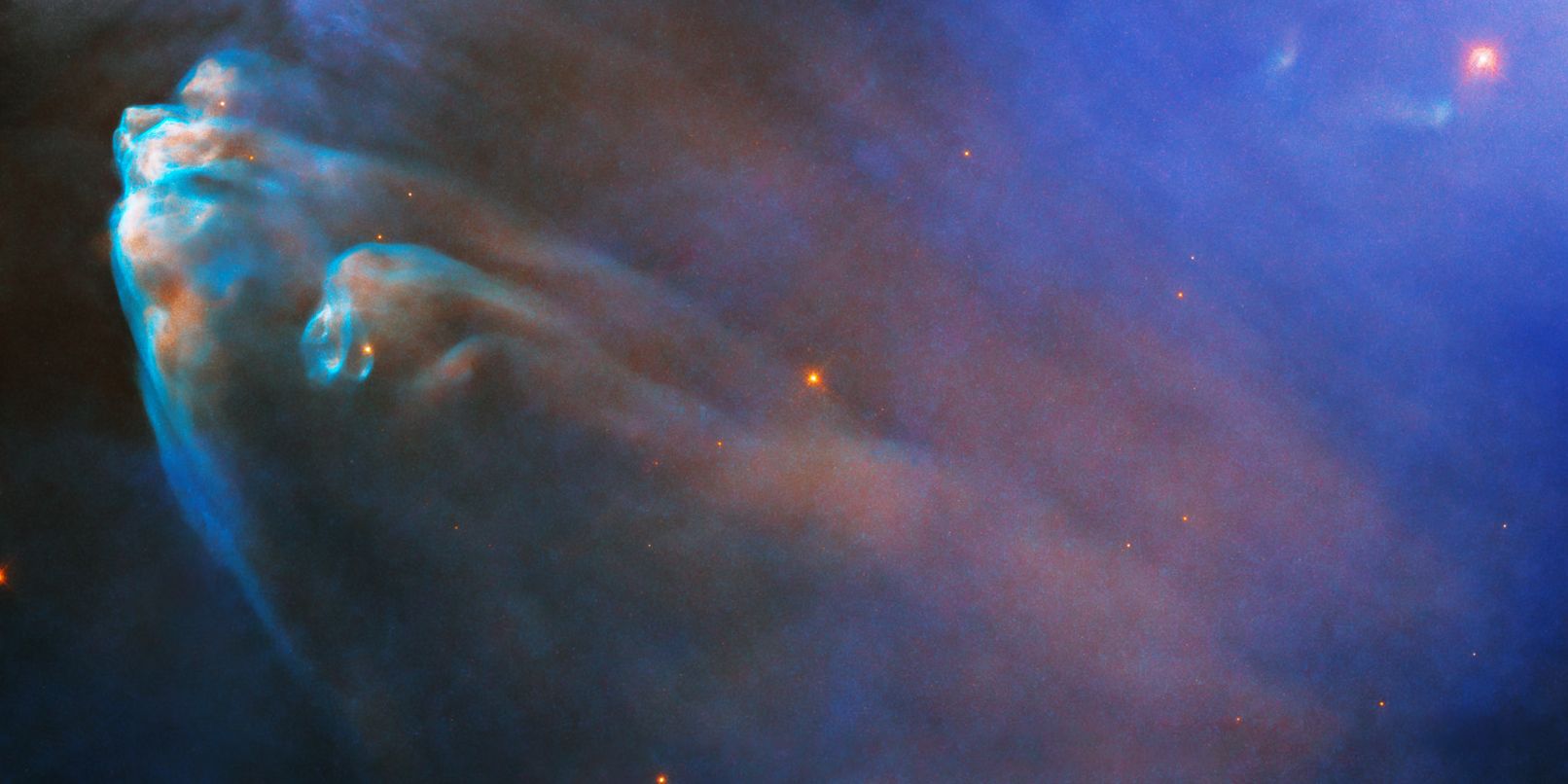 Rare nebula sending a shock wave through space