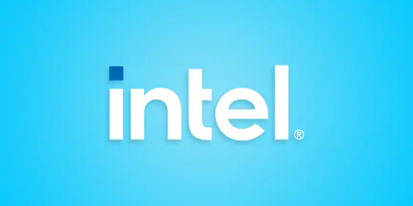 Logotipo da Intel em um fundo azul