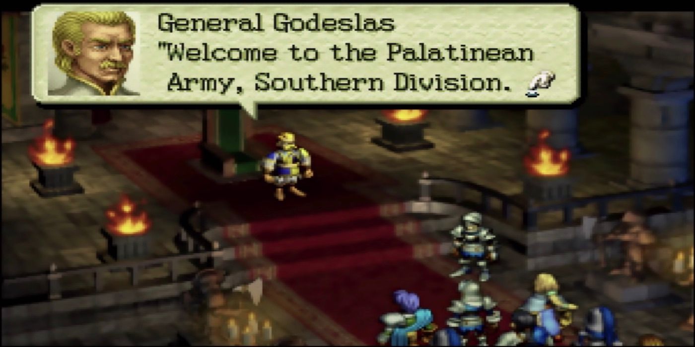 General Godeslas Branic addressing the army in Ogre Battle 64.