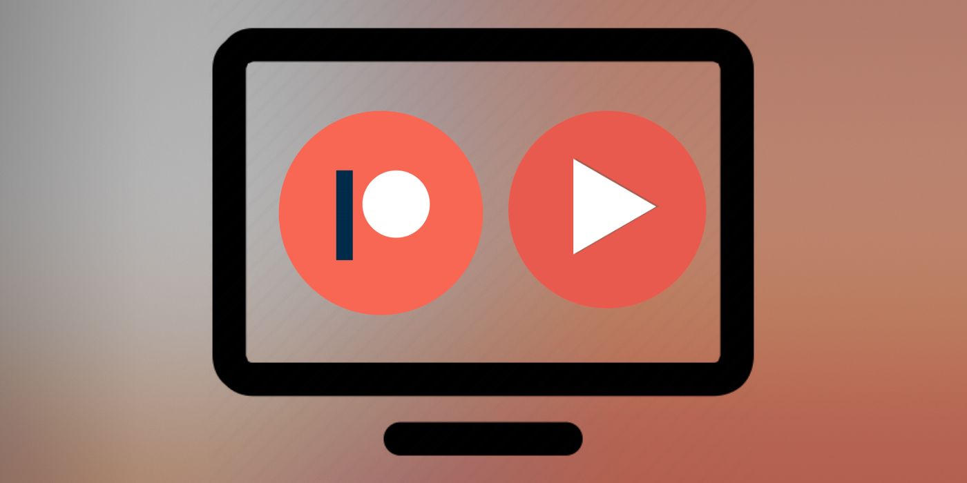 Patreon logo with TV surrounding and play icon