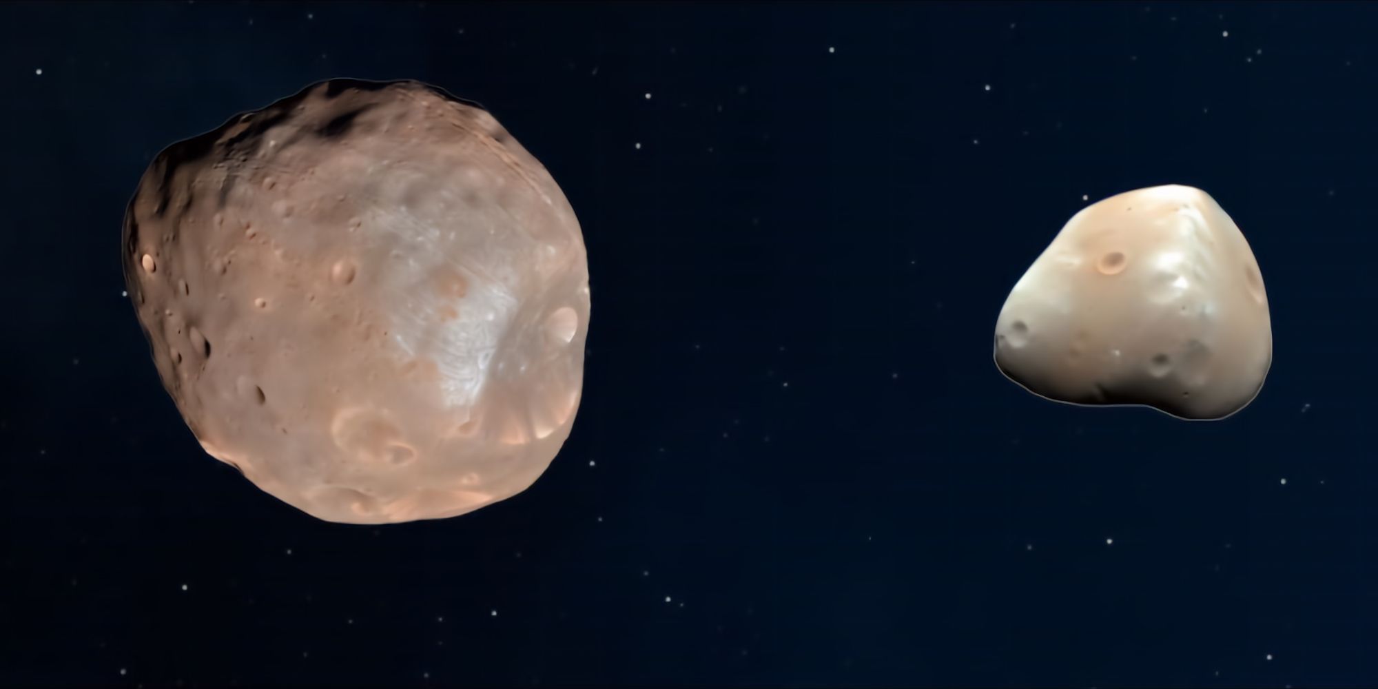 Phobos and Deimos, the two moons of Mars