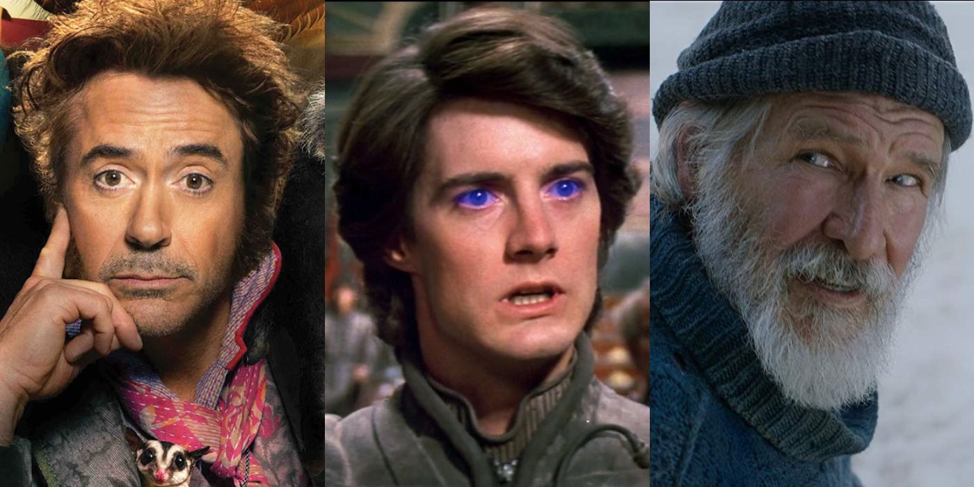 Split image of scenes from Dolittle, Dune, and The Call of the Wild
