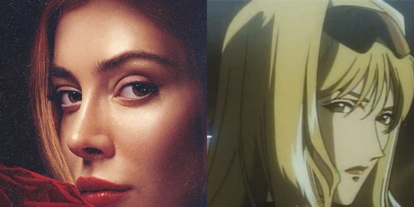 Split image of the Netflix version of Julia and the anime version of Julia in Cowboy Bebop.