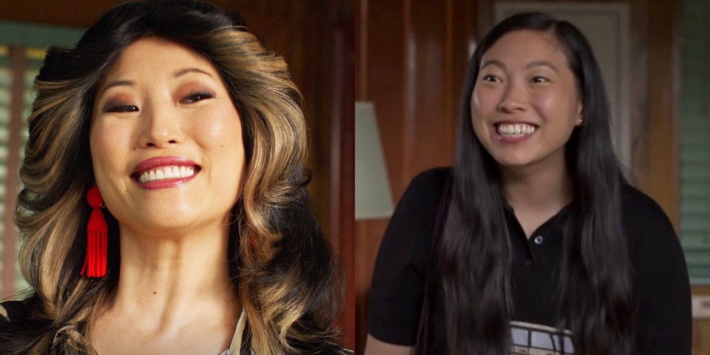 Split image of Deborah S. Kim & Awkafina smiling in Nora from Queens.