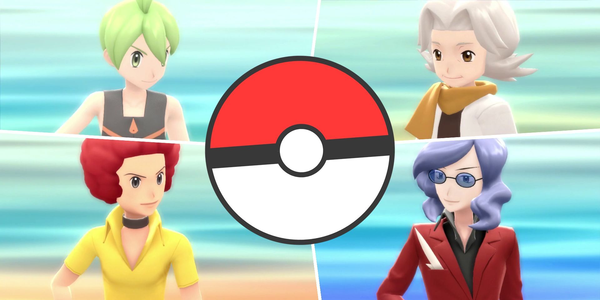 The Sinnoh Elite Four as seen in Pokémon BDSP with a poké ball in the center.