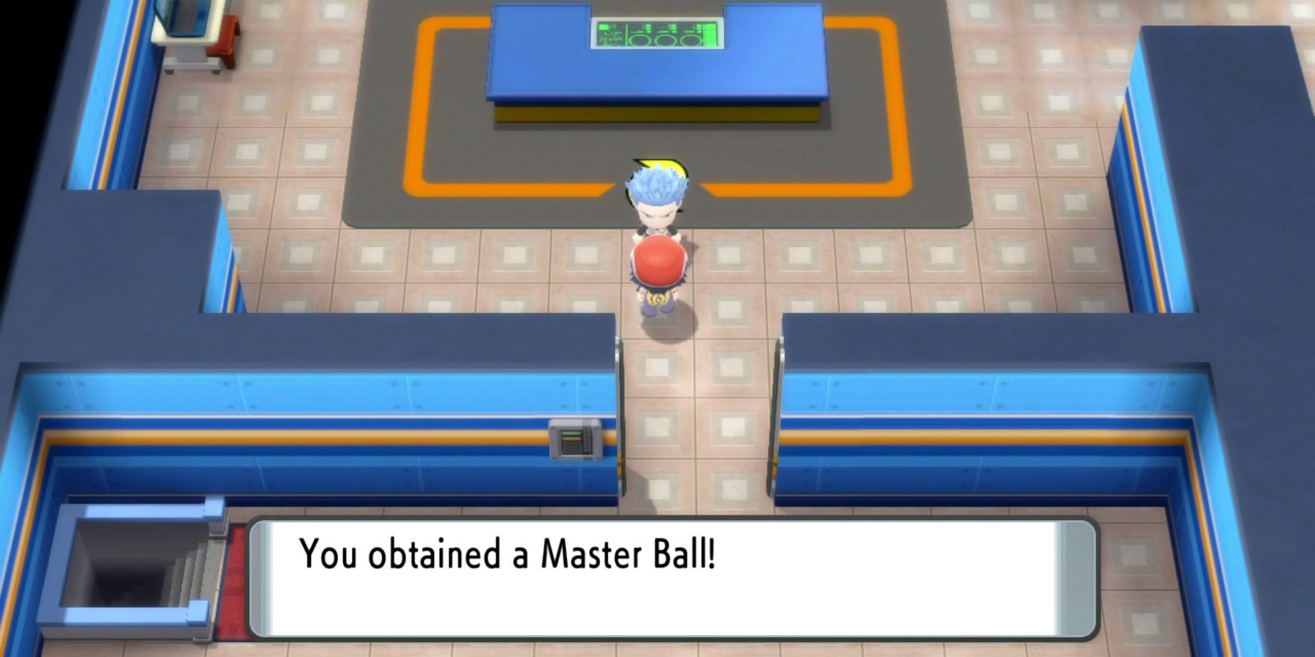 Cyrus giving the Master Ball to Lucas in Pokémon BDSP