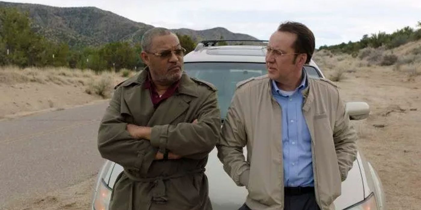 Nic Cage and Lawrence Fishburne in Walking With The Devil