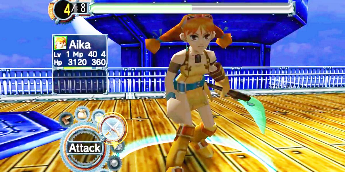 A female pirate stands on a ship in Skies of Arcadia.
