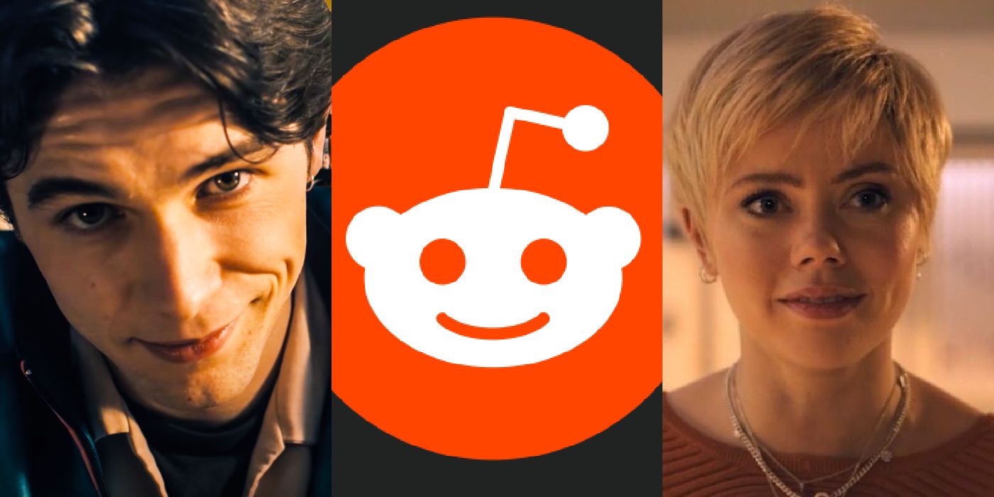 split image of Simon and Addy from One Of Us Is Lying with Reddit logo