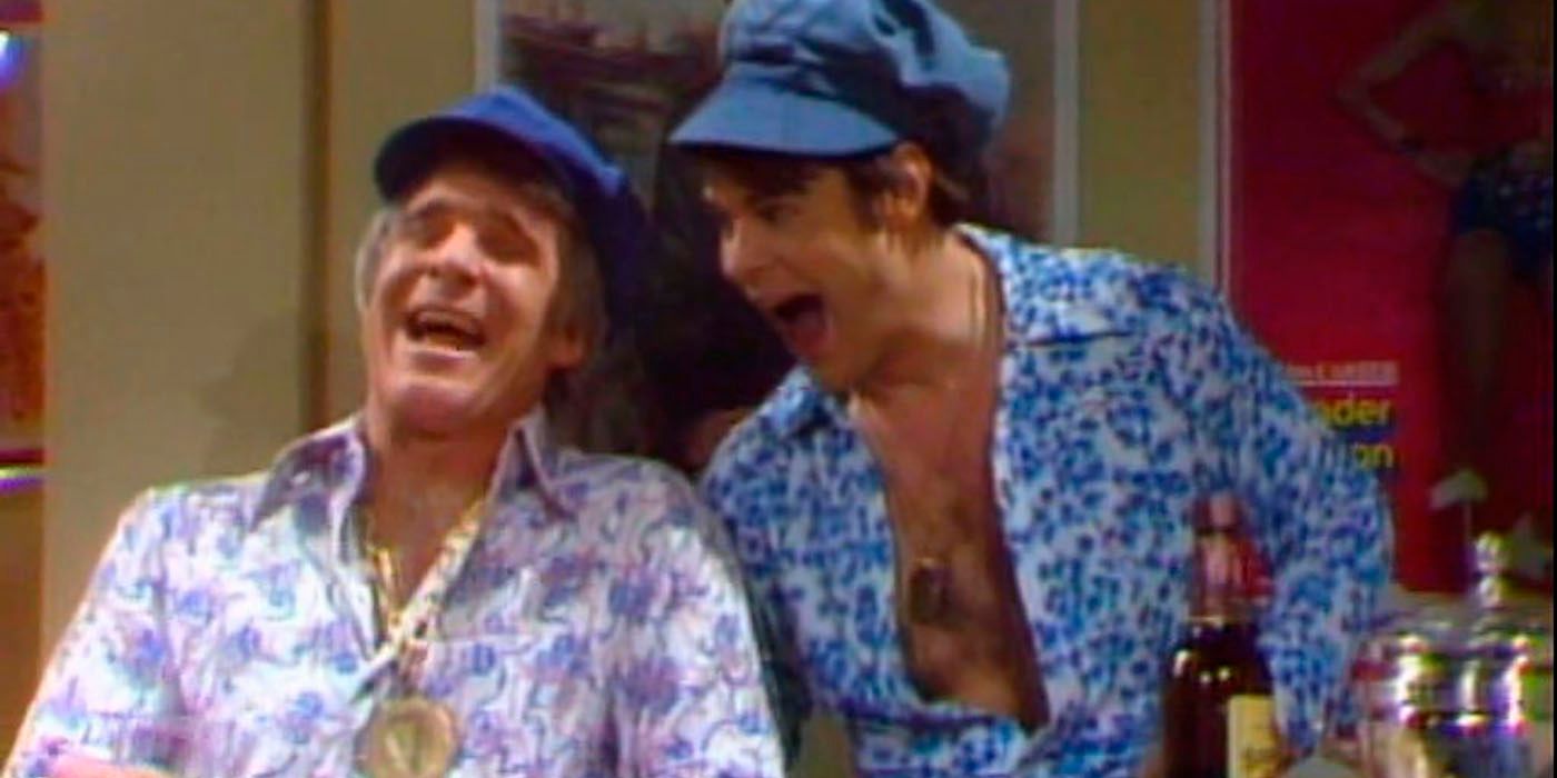 Steve Martin and Dan Aykroyd as Two Wild and Crazy Guys in the popular SNL skit.