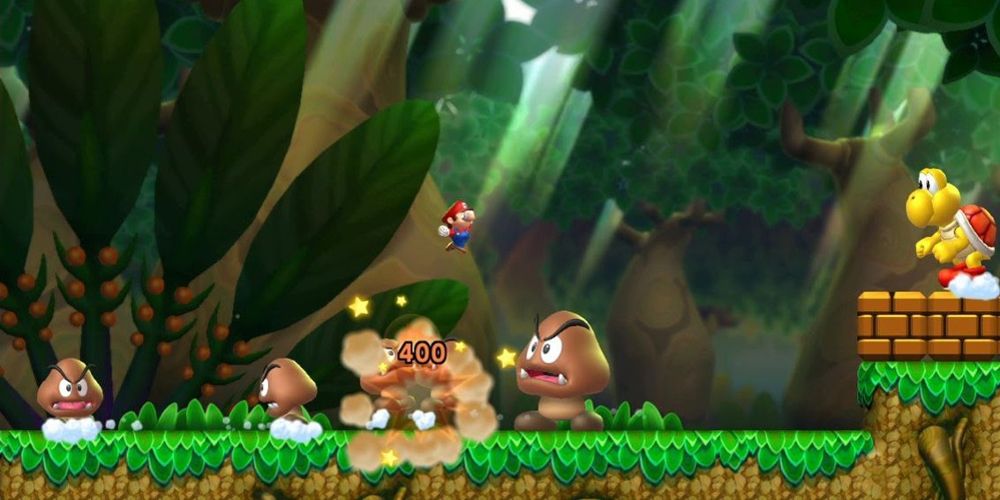 Mario faces Grand Goomba in Super Mario