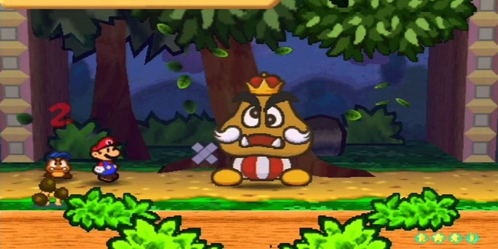 Mario faces King Goomba in Super Mario