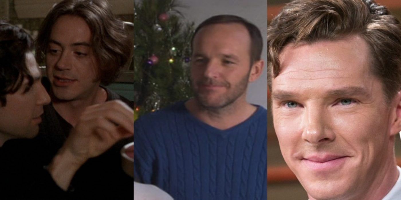 Split image of MCU actors in holiday films