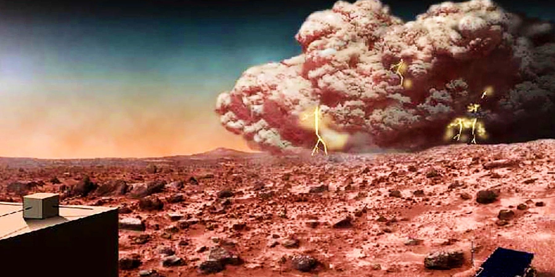 NASA Render On Mars Dust Electric Storms