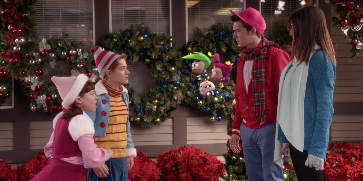 Adult Timmy and Toodie talking to elves in A Fairly Odd Christmas (2012)