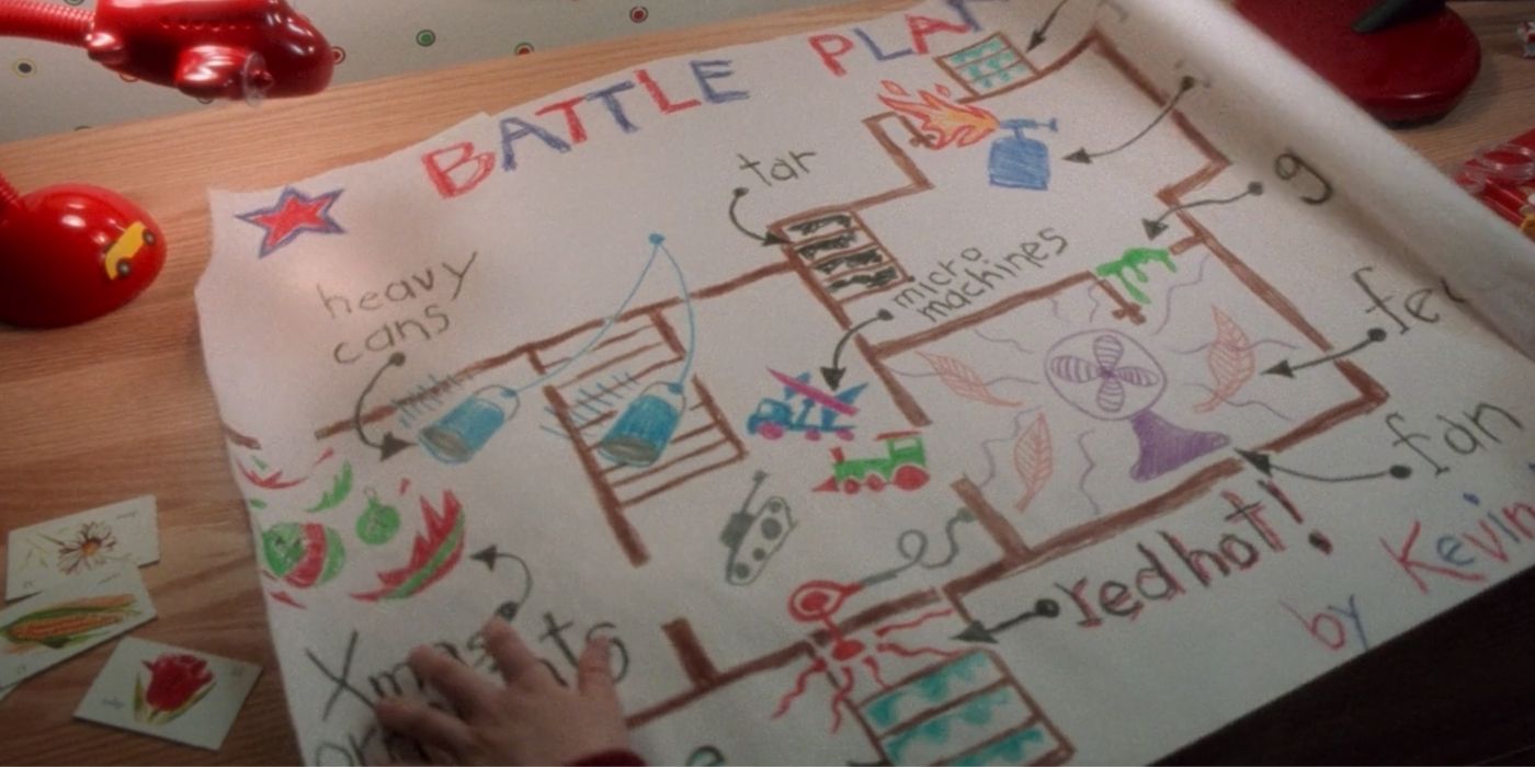 A map of Kevin's battle plan on Home Alone