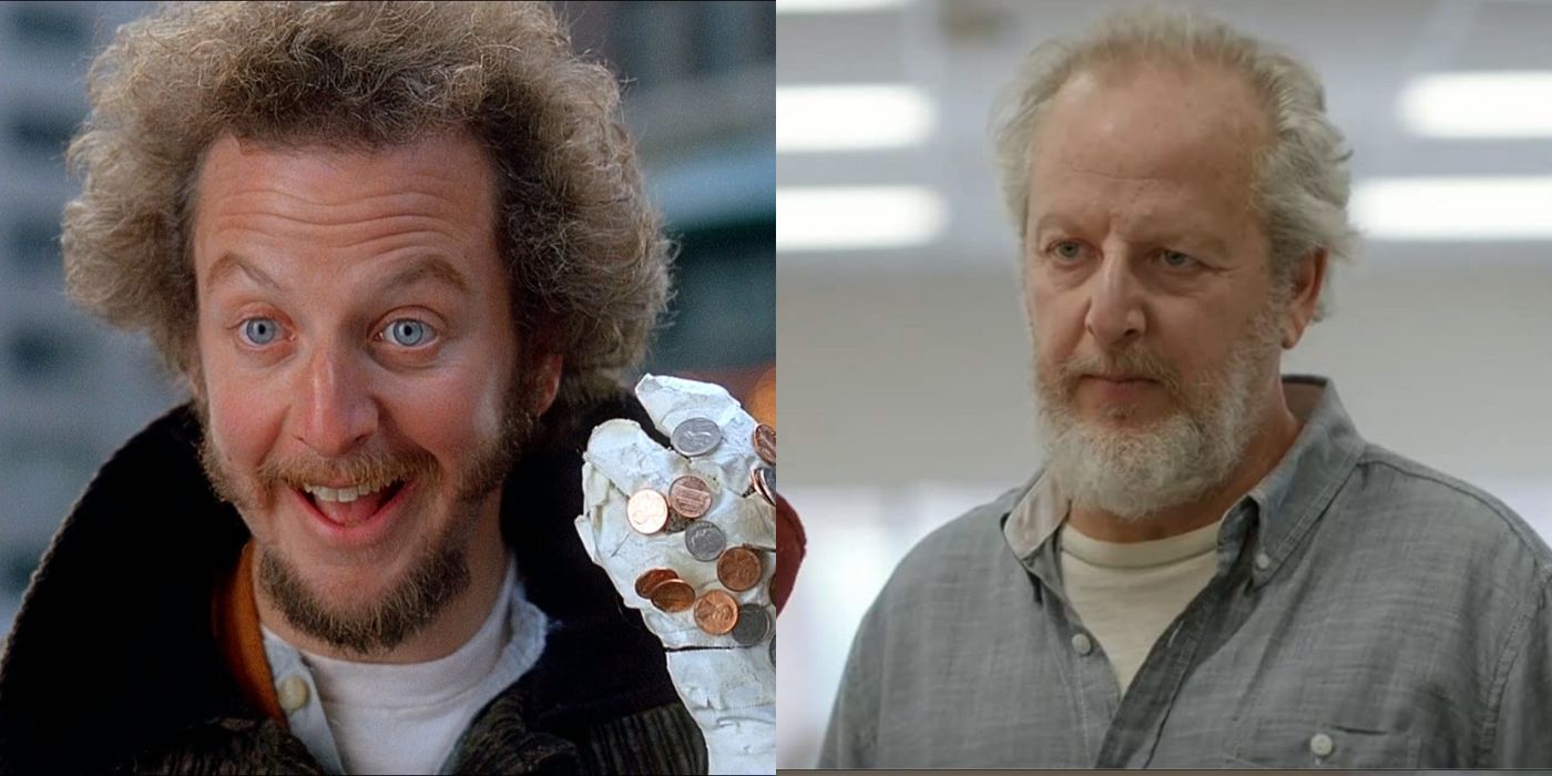 Uma imagem dividida de Daniel Stern de Home Alone e no filme Kevin