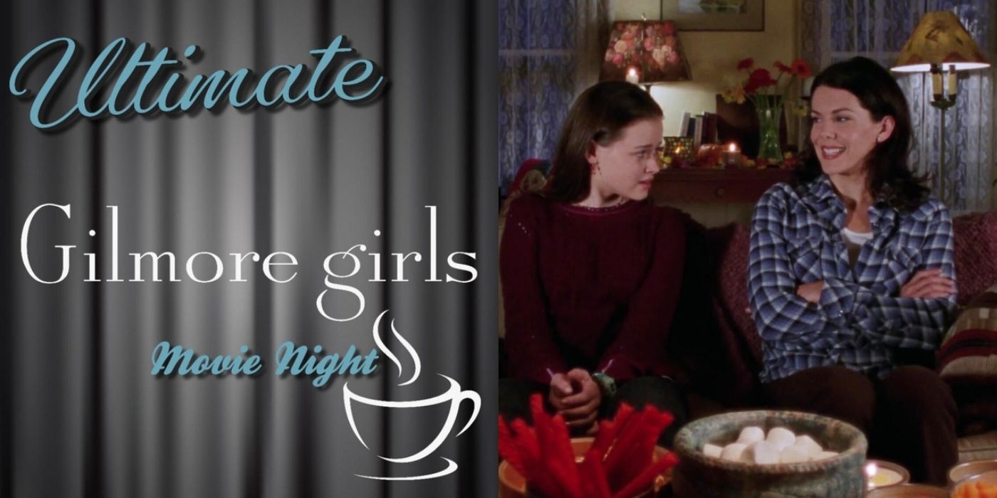 A split image of Ultimate Gilmore Girls Movie Night and a scene from GG