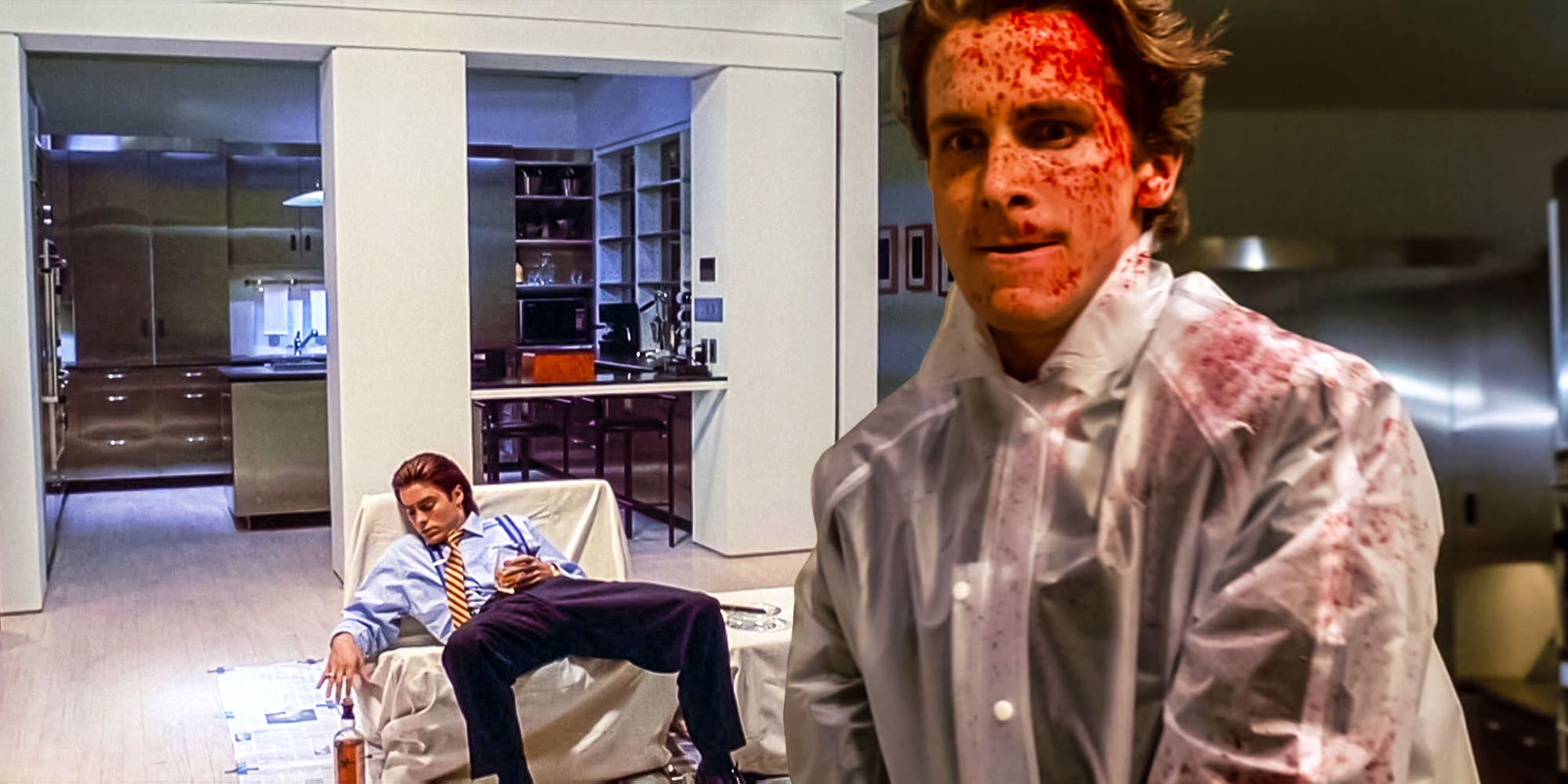 American Psycho apartment was clean christian Bale
