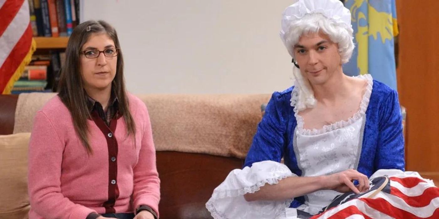 Amy and Sheldon presenting an episode of Fun with Flag - TBBT