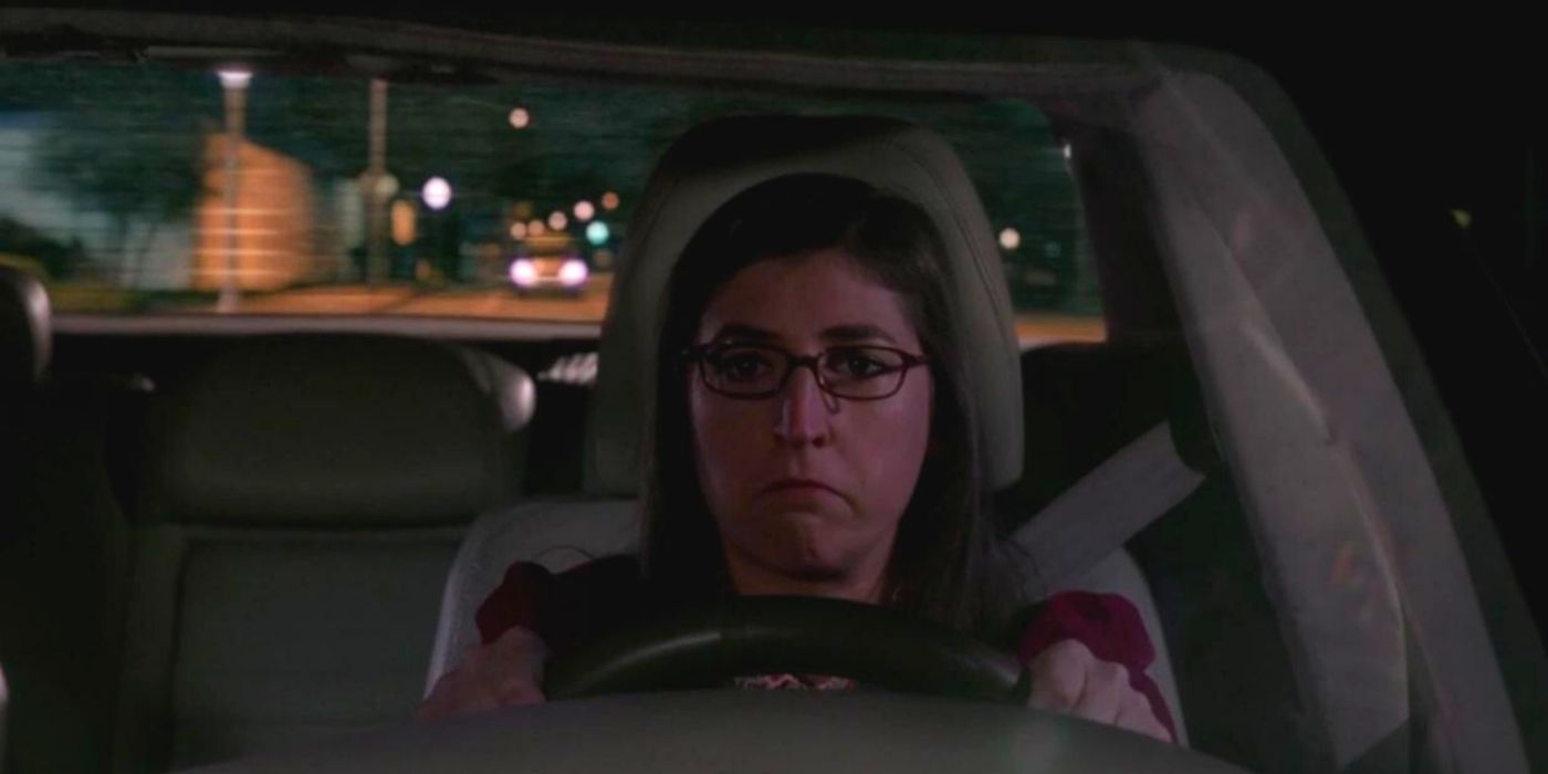Amy is sad while driving her car home from the aquarium on TBBT