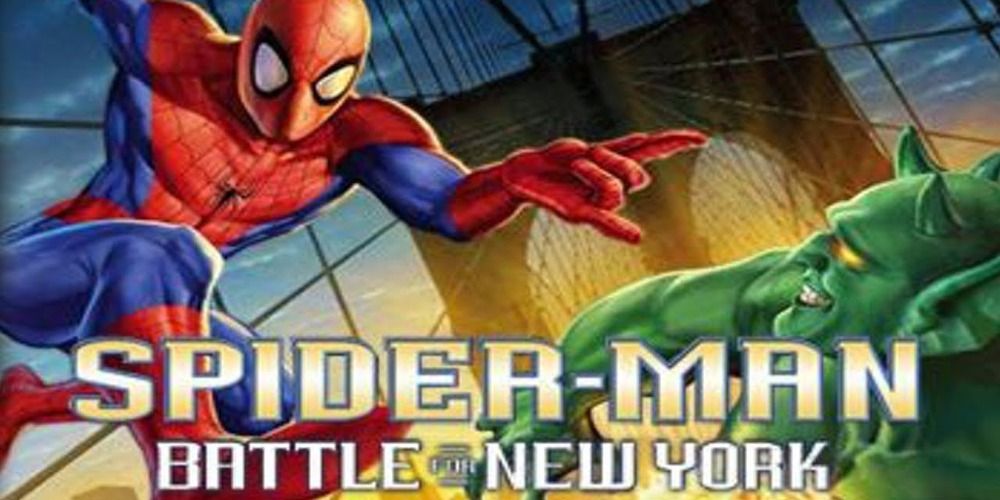 An image of Spider-Man and Goblin fighting on a bridge in Spider-Man: Battle For New York