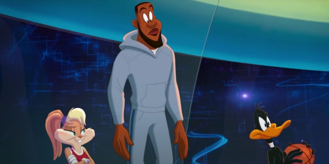 Animated Lebron James in Space Jam 2