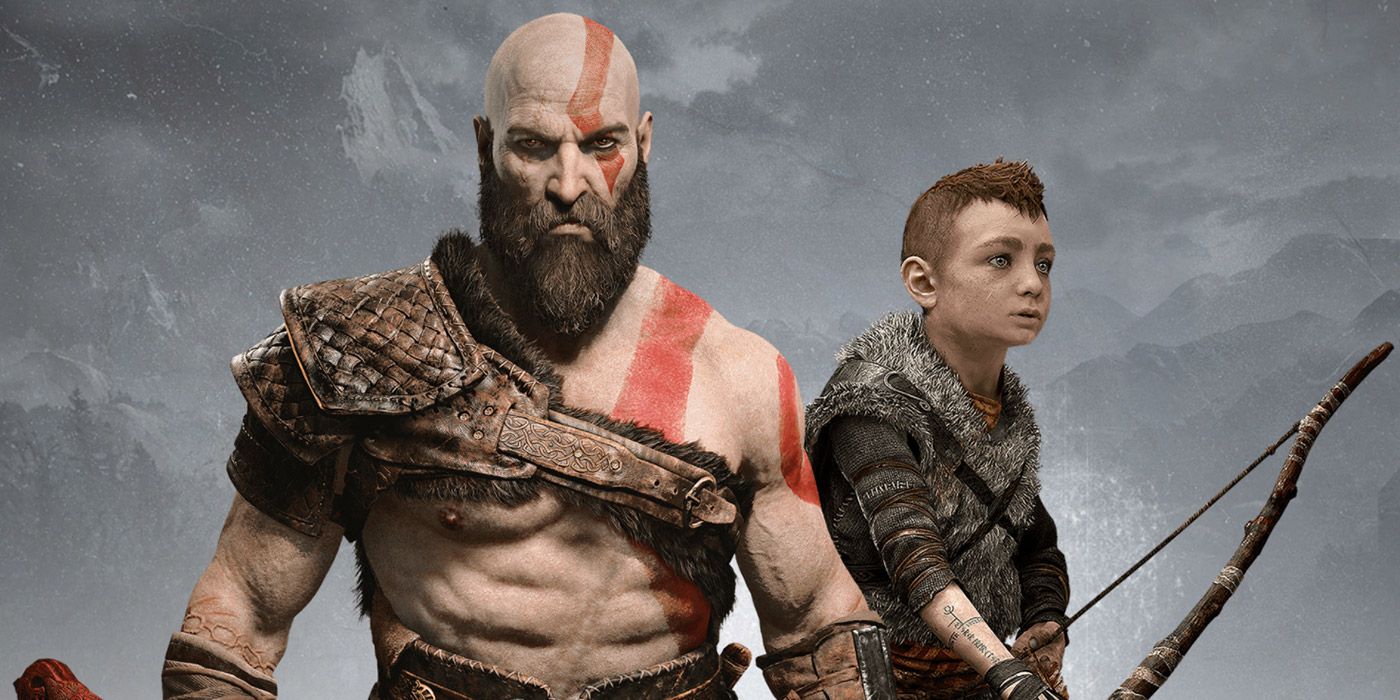 Kratos and his son in God of War