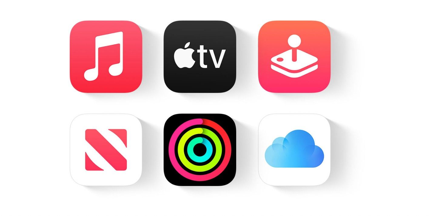Ícones dos serviços de assinatura da Apple
