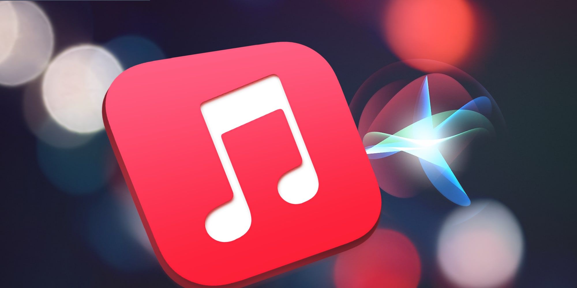 Apple Music Logo With Siri Logo In Background