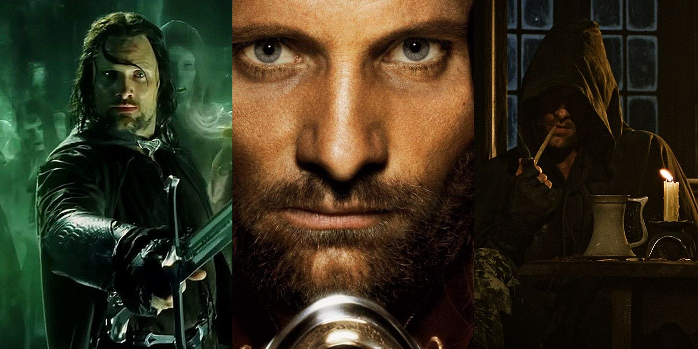 Split image of Aragorn in Lord of the Rings