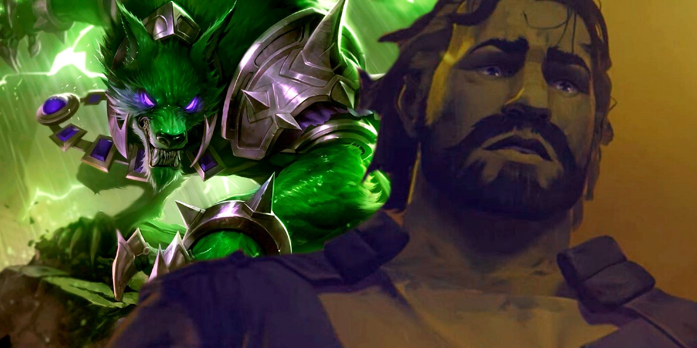 A split image of Vander and Warwick from Arcane 