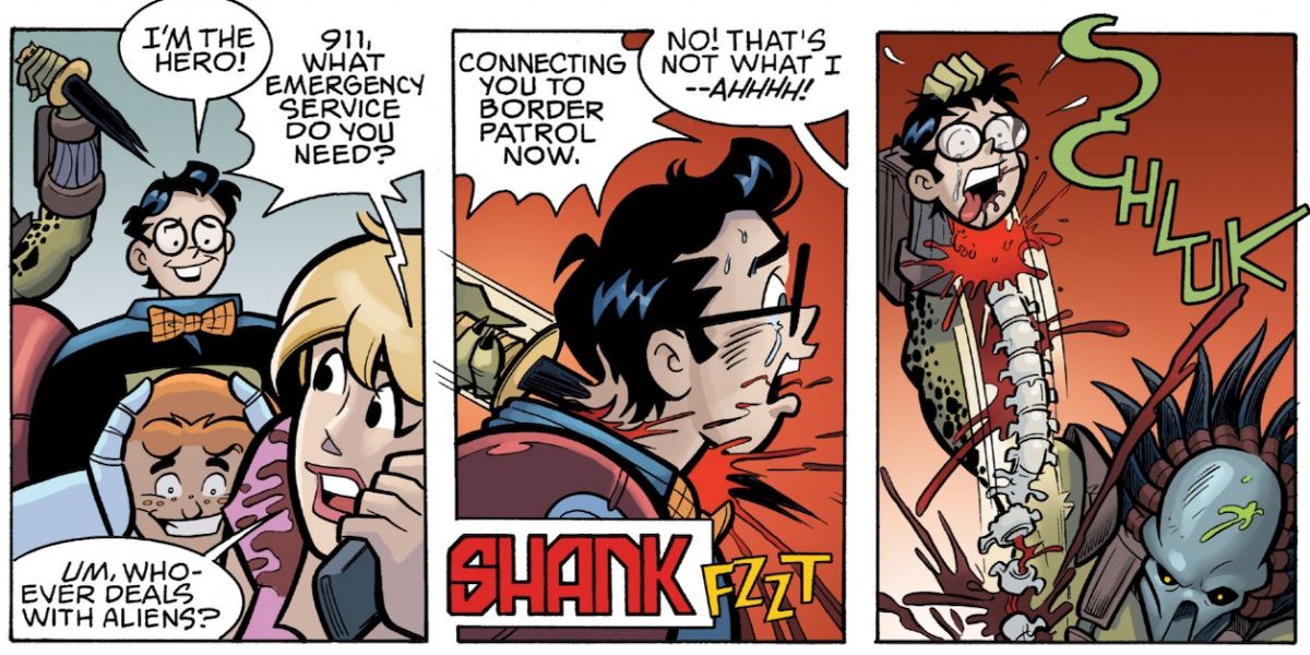 Scene from the Archie vs Predator comic