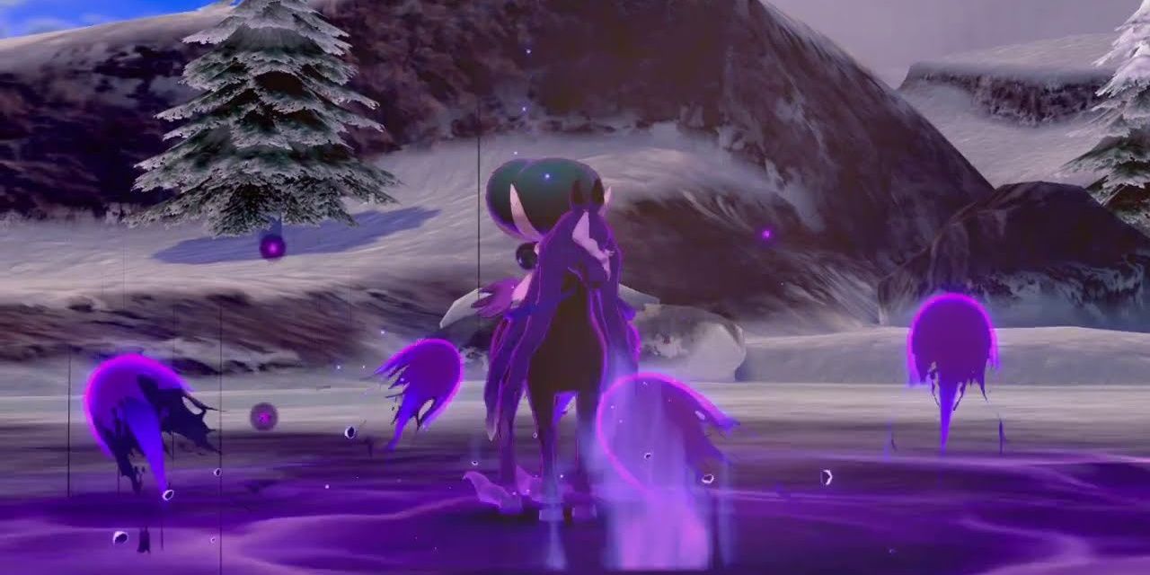 Shadow Rider Calyrex uses Astral Barrage in Pokemon Sword and Shield